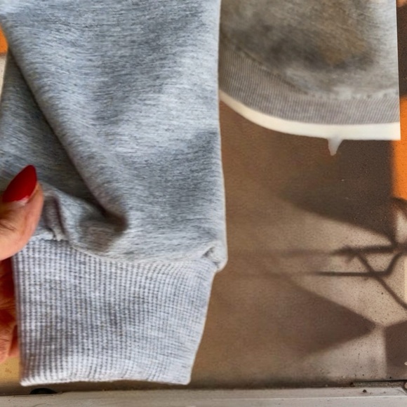 Gray Cat Sweatshirt with Coffee Print - Picture 5 of 10